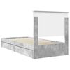 vidaXL Letto con Contenitore con testiera Grigio cemento 100 x 200 cm