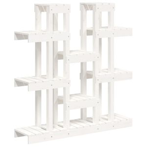 vidaXL Supporto Piante Bianco 104,5x25x109,5 cm Legno Massello di Pino