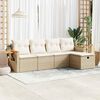 vidaXL Set Divano da Giardino 5 pz con Cuscini Beige in Polyrattan