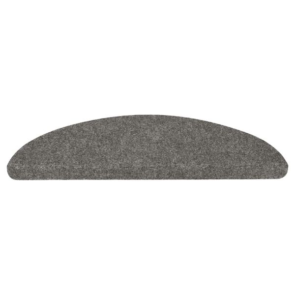 vidaXL Tappeti Adesivi per Scale 15 pz 56x17x3 cm Grigi