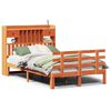 vidaXL Letto Libreria senza Materasso Marrone Cera 120x190 cm in Pino