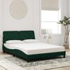 vidaXL Letto con Materasso Verde Scuro 140x200 cm in Velluto