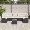 vidaXL Set di divani con cuscino 8 pcs Nero e Crema polyrattan