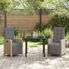 vidaXL Set da Pranzo per Giardino con cuscino 3 pcs Beige polyrattan