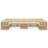 vidaXL Set Salotto Giardino e Cuscini 11 pz Legno Massello Pino Ambra