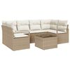 vidaXL Set Divano da Giardino 7 pz 6-Numero di posti Beige e Crema