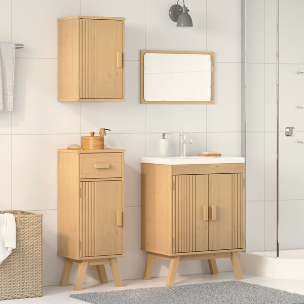 vidaXL Set di Mobili da Bagno 3 pcs Marrone 114 x 43 x 73.5 cm
