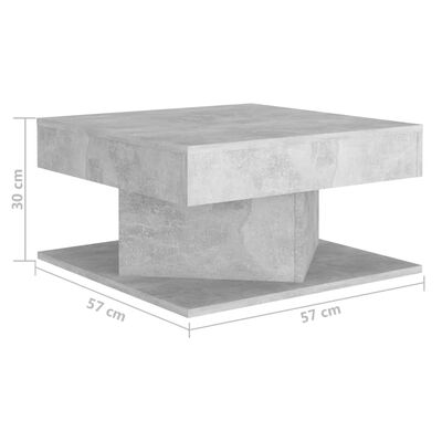 vidaXL Tavolino da Salotto Grigio Cemento 57x57x30cm Legno Multistrato