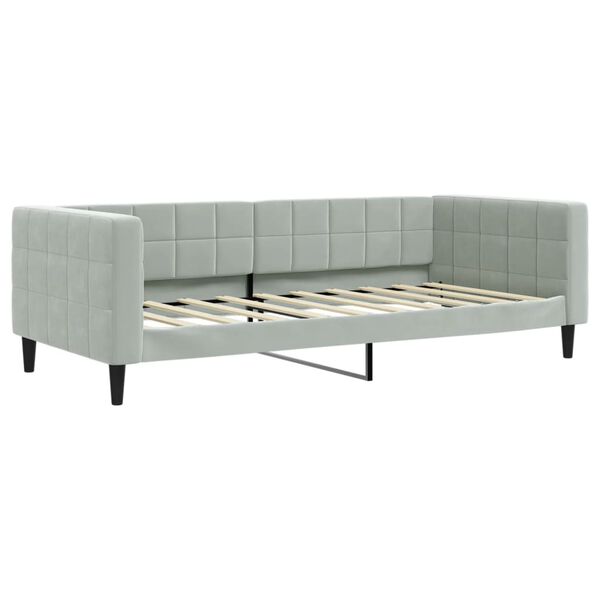 vidaXL Divano Letto Estraibile Cassetti Grigio Chiaro 90x190cm Velluto