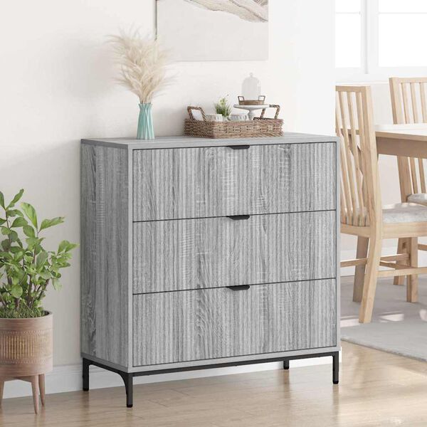 vidaXL Credenza Grigio Sonoma 79,5 x 33 x 82 cm Legno multistrato