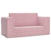 vidaXL Divano Letto per Bambini a 2 Posti Rosa in Morbido Peluche