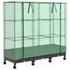 vidaXL Vaso da Giardino con Copertura per Serra e Ruote 3 pz Marrone