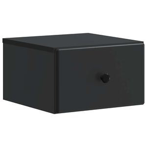 vidaXL Mobiletto da notte a muro con cassetto Nero 34,5 x 33 x 20 cm