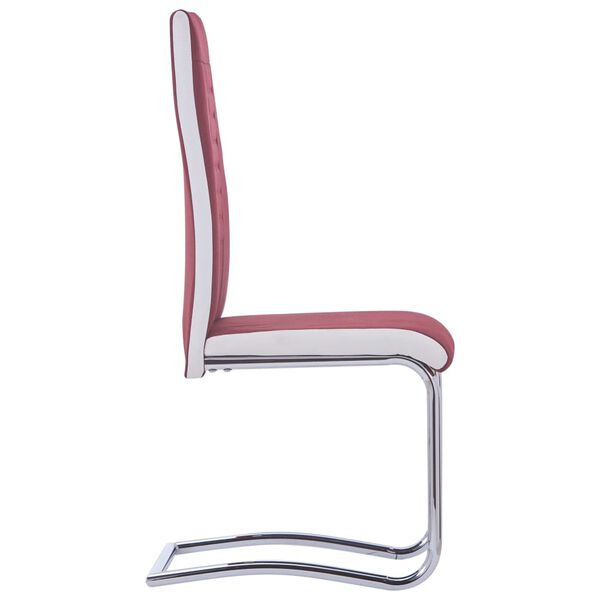 vidaXL Sedie da Pranzo a Sbalzo 2 pz Rosso Vino in Tessuto