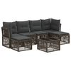 vidaXL Set Divano da Giardino 7 pz Grigio polyrattan