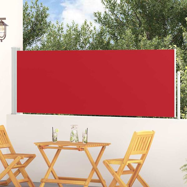 vidaXL Tenda Laterale Retrattile per Patio 100x300 cm Rossa