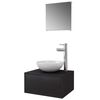 vidaXL Set Mobili da Bagno 4 pz con Lavabo e Rubinetto Nero