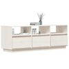 vidaXL Mobile Porta TV Bianco 140x37x50 cm in Legno Massello di Pino