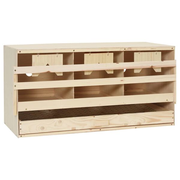 vidaXL Casetta Cova per Galline 3 Scomparti 72x33x38 cm Legno di Pino