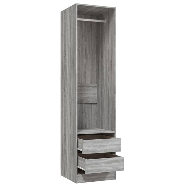 vidaXL Armadio con Cassetti Grigio Sonoma 50x50x200 Legno Multistrato