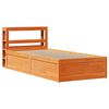 vidaXL Giroletto con Testiera Marrone Cera 100x200 cm Massello Pino