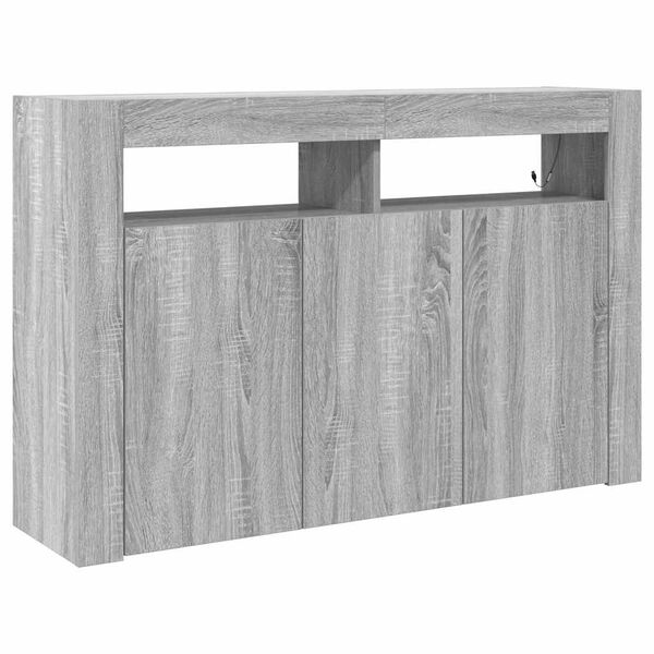 vidaXL Credenza Grigio Sonoma 116 x 30 x 75 cm Legno multistrato
