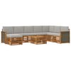 vidaXL Set di divani da esterno 7 pcs Naturale e Grigio Chiaro