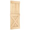 vidaXL Porta scorrevole NARVIK Naturale e Nero 80 x 210 cm (213,5 cm)