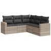 vidaXL Set Divano da Giardino 5pz con Cuscini Grigio Chiaro Polyrattan