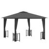 vidaXL Gazebo con Teli Laterali e Doppio Tetto 3x3 m Antracite