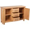 vidaXL Credenza con 3 Cassetti 110x33,5x70 cm in Massello di Rovere