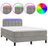 vidaXL Letto a Molle con Materasso e LED Grigio Chiaro 120x200 cm