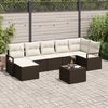 vidaXL Set di divani con cuscino 8 pcs Marrone e Crema polyrattan