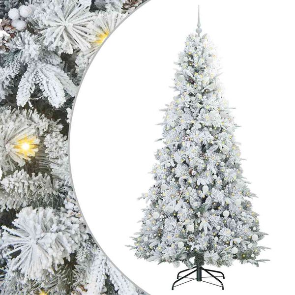 vidaXL Albero di Natale Artificiale con Rami Pieghevoli Bianco 240 cm
