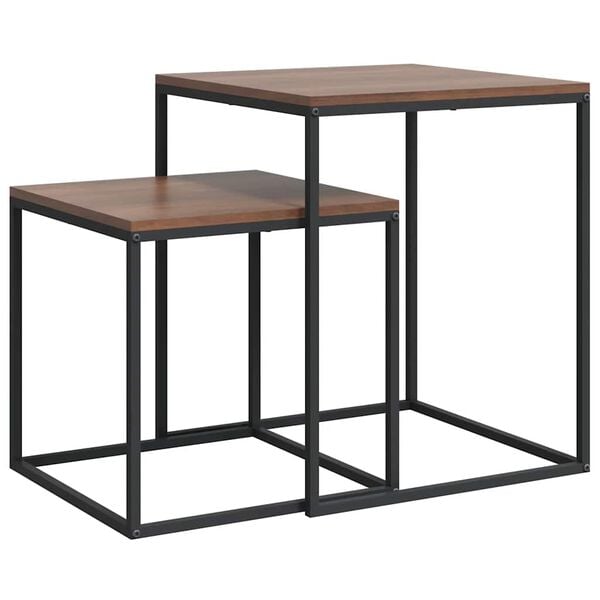 vidaXL Set di Tavolini 2 pz in Legno Multistrato e Metallo