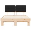 vidaXL Letto con Testiera Rivestita Nero 120 x 190 cm Pino massello