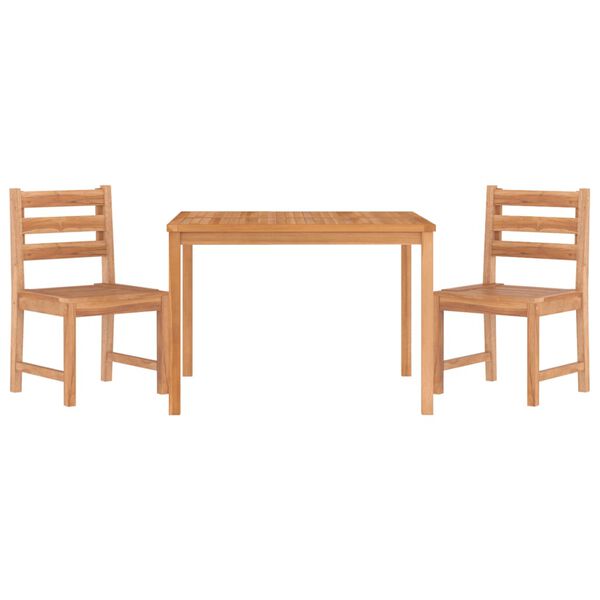 vidaXL Set da Pranzo per Giardino 3 pz in Legno Massello di Teak