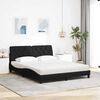 vidaXL Letto con Materasso Nero 160x200 cm in Tessuto
