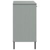 vidaXL Credenza Gambe Metallo Grigio 113x40x77 cm Legno Massello OSLO