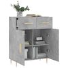 vidaXL Credenza Grigio Cemento 69,5x34x90 cm in Legno Multistrato
