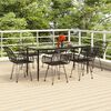 vidaXL Set da Pranzo da Giardino 7 pz Nero in Polyrattan