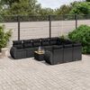 vidaXL Set Divani da Giardino 11 pz con Cuscini in Polyrattan Nero
