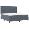 vidaXL Letto a molle con testiera Grigio scuro 180 x 200 cm Velluto