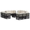 vidaXL Set Divano da Giardino 13 pz Nero polyrattan