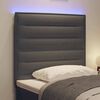 vidaXL Testiera LED con testiera Grigio scuro 80 cm Poliestere