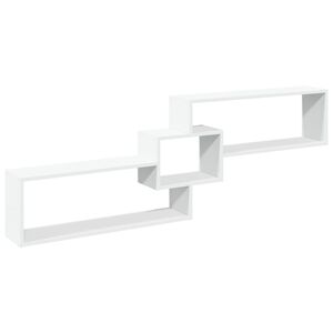 vidaXL Mobile a Parete 158x18x53 cm Bianco in Legno Multistrato