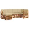 vidaXL Set divani 6 pcs Naturale e Beige Legno di Acacia Massello