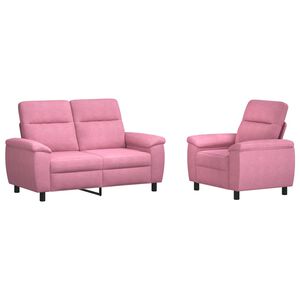 vidaXL Set di divani 2 pcs Rosa Tessuto