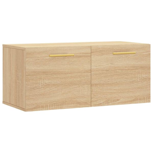 vidaXL Mobile a Parete Rovere Sonoma 80x36,5x35 cm Legno Multistrato