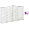 vidaXL Cesti Gabbioni ad Arco 9 pz 400x50x220/240 cm Ferro Zincato